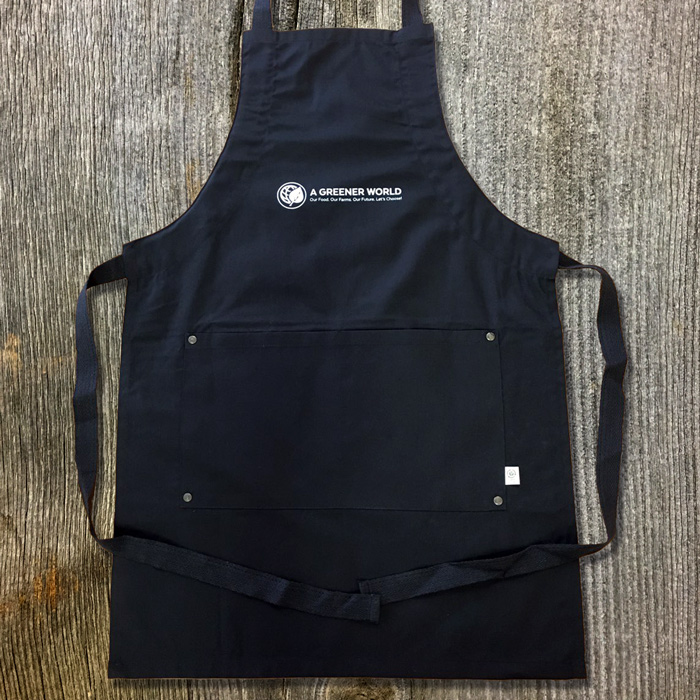 Shop AGW branded apron in black.