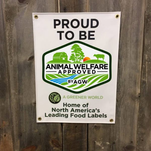 Vinyl Banner (Proud To Be Animal Welfare Approved By AGW) - A Greener World