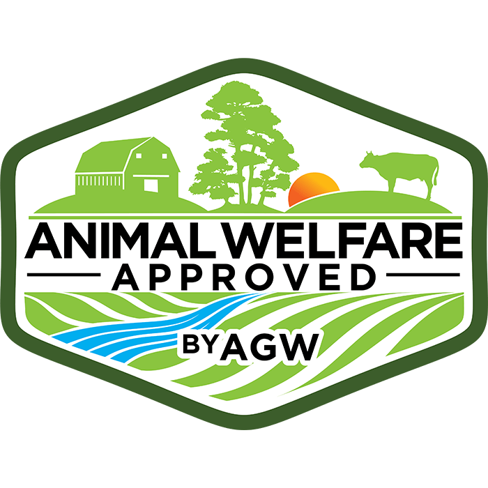 Certified Animal Welfare Approved by AGW food label.