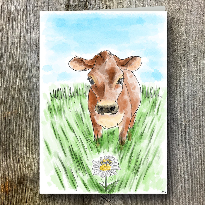 Cow AGW Branded Greeting Card (sold In Packs Of Five)